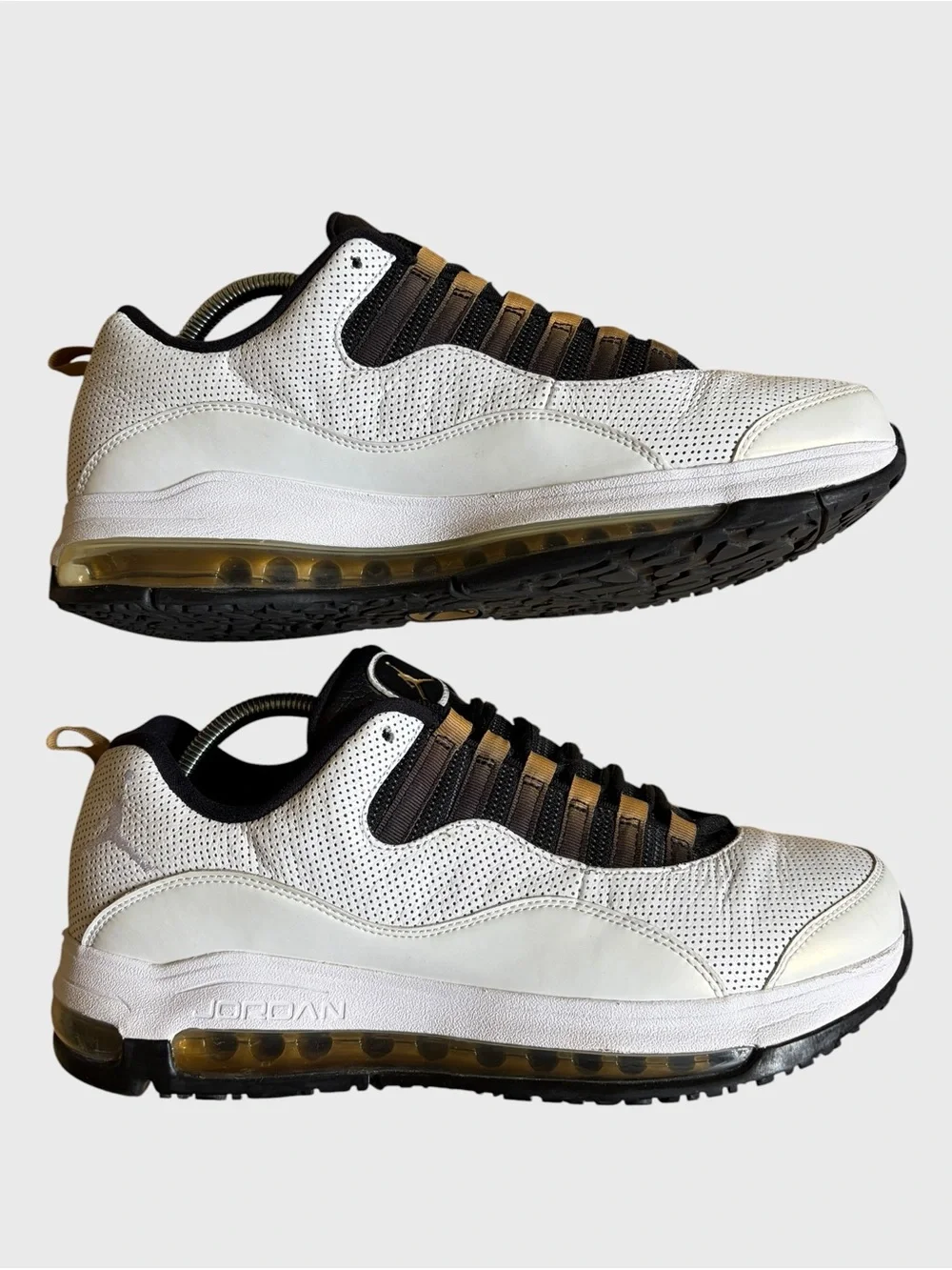 Nike Air Jordan CMFT Air Max 10 LTR Sneakers Men's 10.5 White, Black Gold Retro